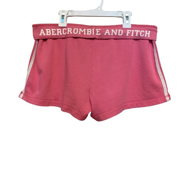 VTG Abercrombie Fitch Women's Gym Booty Shorts Pink White Trim Turn Sz Large - Picture 11 of 16